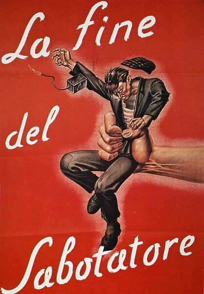 The Saboteurs Fate. Italian World War II poster, 1944