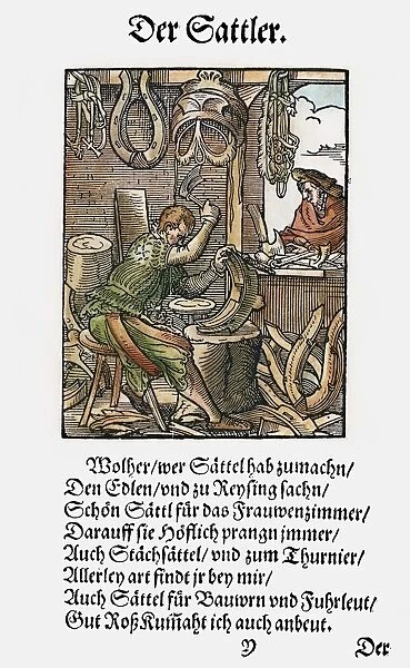 SADDLER, 1568. Woodcut, 1568, by Jost Amman