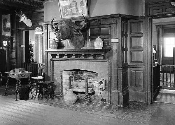 SAGAMORE HILL, 1964. A view of the main hall of President Theodore Roosevelts home