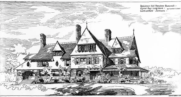 SAGAMORE HILL, c1880. An architectural drawing by the firm Lamb & Rich of what