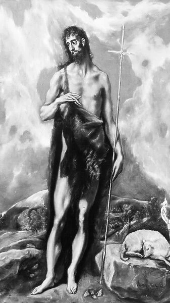 SAINT JOHN THE BAPTIST. Oil on canvas by El Greco