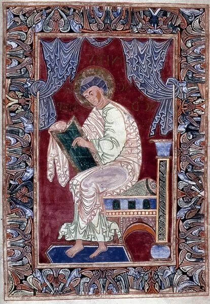 SAINT MARK In an illumination from an early 11th century French Latin gospel
