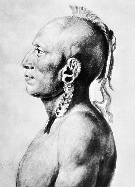 SAINT-MEMIN: OSAGE, 1804. An Osage warrior drawn, 1804, by Charles Balthazar Julien