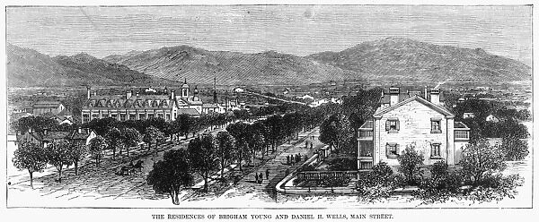 SALT LAKE CITY, 1872. The residences of Brigham Young and Daniel H