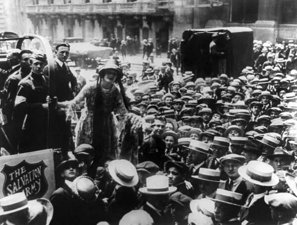SALVATION ARMY, c1920. American actress Martha Mansfield selling donuts in New York City to raise money for the Salvation Army, c1920