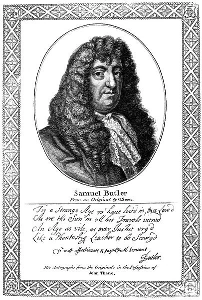 SAMUEL BUTLER (1612-1680). English poet. Line engraving, 19th century