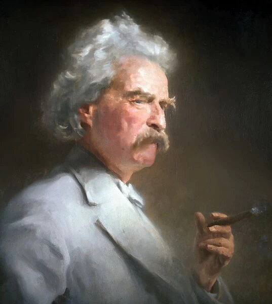 SAMUEL LANGHORNE CLEMENS (1835-1910). Mark Twain. American humorist and writer. Oil on canvas, 1944, by Gordon Stevenson