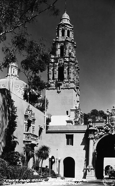 SAN DIEGO: BALBOA PARK. Tower and dome of the California Building at Balboa Park