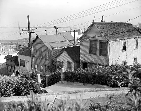 SAN FRANCISCO, 1940. Filbert Street on Telegraph Hill in San Francisco, California