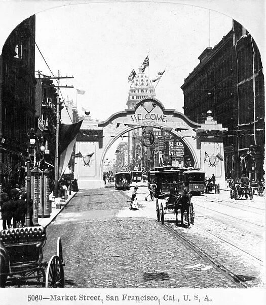 SAN FRANCISCO, c1899. Market Street in San Francisco, California. Photograph, c1899