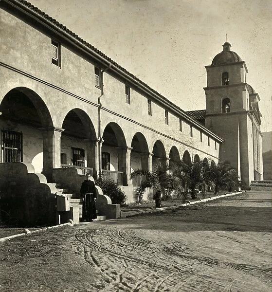 SANTA BARBARA, c1912. A Franciscan monk at the Mission Santa Barbara in Santa Barbara, California