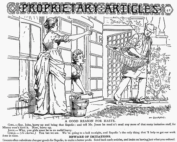 SAPOLIO SOAP AD, 1887. American advertisement, 1887