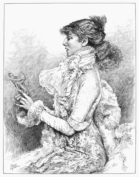 SARAH BERNHARDT (1844-1923). French actress. Etching