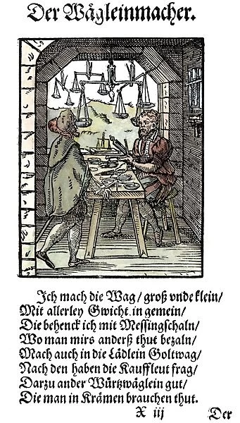 SCALE MAKER, 1568. Woodcut, 1568, by Jost Amman