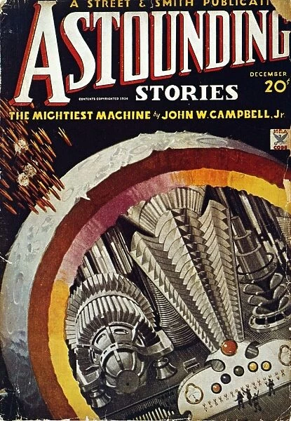 SCIENCE FICTION COVER, 1934. Cover by Howard V. Brown for the December 1934 issue of Astounding Stories magazine
