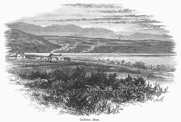 SCOTLAND: CULLODEN MOOR. View of Culloden Moor in the Scottish Highlands, site of the battle in 1746 where Jacobite rebels met their final defeat against British government forces. Wood engraving, c1875, after William Henry James Boot