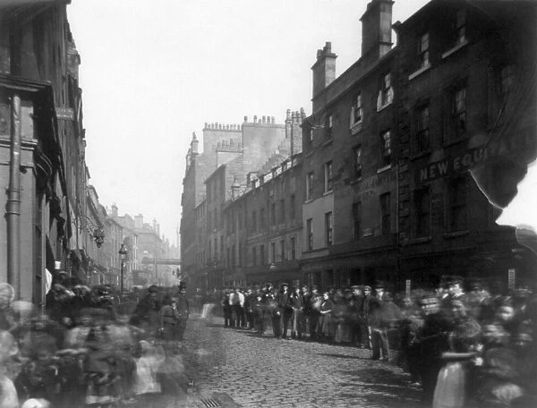 SCOTLAND: GLASGOW, c1878. Crowded street in Glasgow, Scotland. Photograph by Thomas Annan