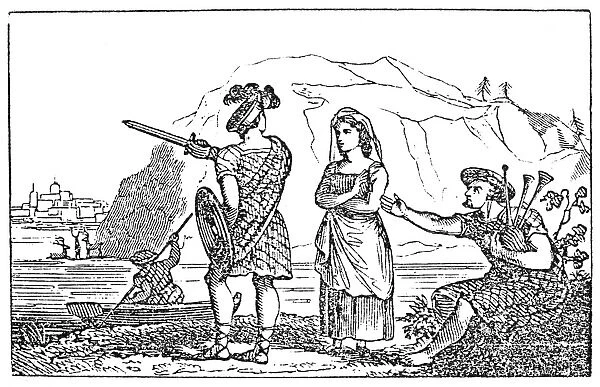 SCOTLAND: HIGHLANDS, 1839. A scene in the Scottish Highlands. Wood engraving, 1839