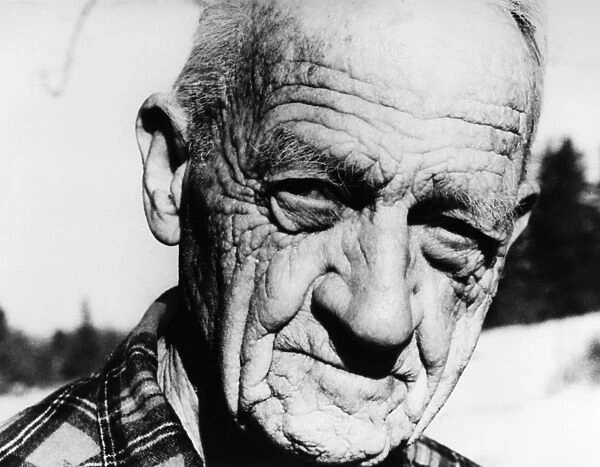 SCOTT NEARING (1883-1983). American economist, educator and writer. Photographed at his organic farm at Harborside, Maine, 1975