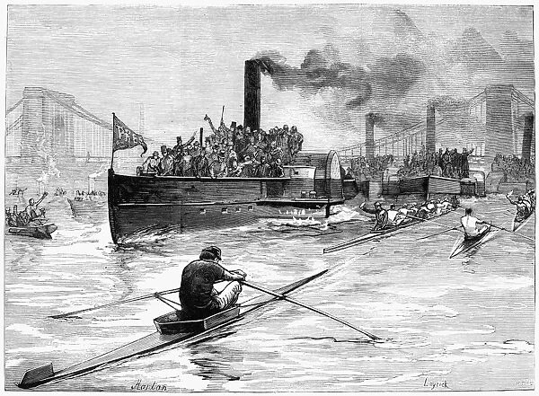 SCULLING RACE, 1881. Sculling-race on Monday last for the championship of the world