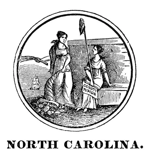 The seal of North Carolina, one of the original Thirteen States, at the time of the American Revolution