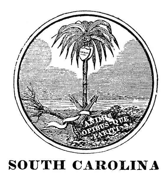 The seal of South Carolina, one of the original Thirteen States, at the time of the American Revolution