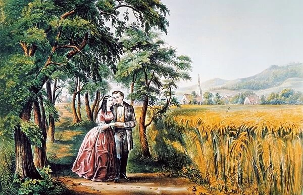 THE SEASON OF LOVE. Lithograph, 1868, by Currier & Ives