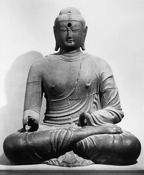 Seated Buddha. Cast iron, early 9th century A. D. Height: 150 cm