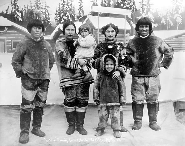 SEATTLE: ESKIMO FAMILY. An Eskimo family from Labrador, Canada, at the Alaska-Yukon-Pacific