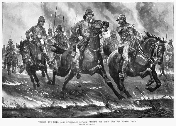 SECOND BOER WAR, 1900. Cavalry led by Douglas Cochrane, Earl of Dundonald, charging