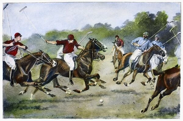 Second of the International Polo Matches at Hurlingham, England, 9 June 1902. Contemporary drawing