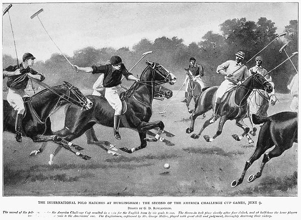 Second of the International Polo Matches at Hurlingham, England, 9 June 1902. Contemporary drawing