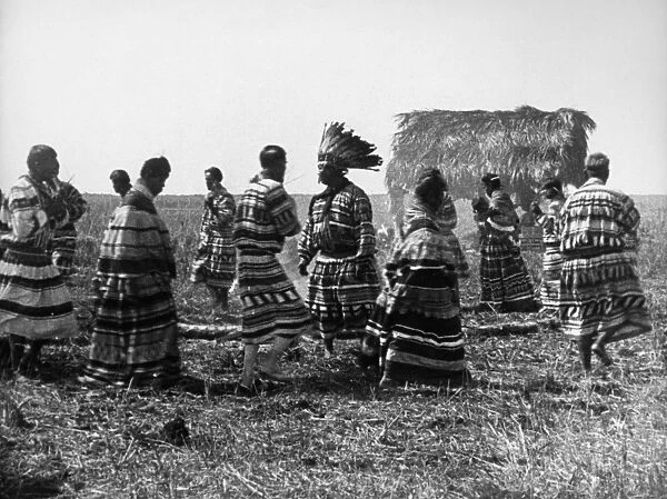 SEMINOLE CROP DANCE, 1920s. Seminole Native Americans performing a crop dance
