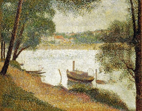 SEURAT: GRAY WEATHER. Georges Seurat: Gray Weather, Grand Jatte. Oil on canvas, c1888