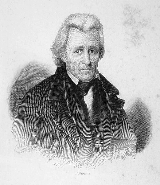 Seventh President of the United States. Steel engraving, 19th century