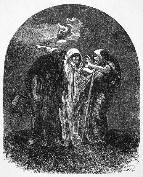 SHAKESPEARE: MACBETH. Play by William Shakespeare. Wood engraving after Sir John Gilbert (1817-1897)