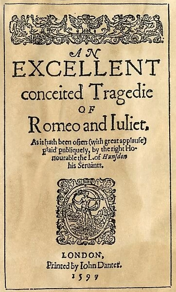 SHAKESPEARE: ROMEO & JULIET. Title page from the first publication, London, of Shakespeares Romeo