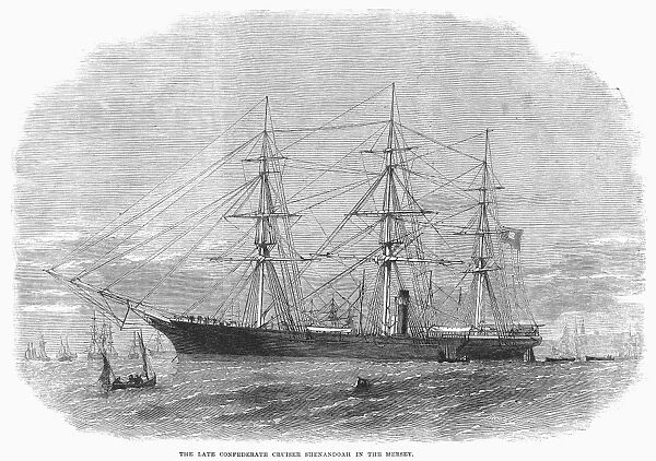 SHENANDOAH SURRENDER, 1865. The Confederate cruiser, which continued its wartime activities after the end of the American Civil War, surrenders at Liverpool, England, in November 1865