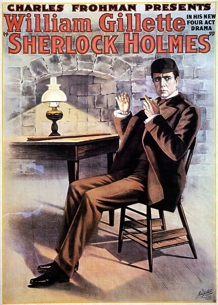 SHERLOCK HOLMES. William Gillette in the title role of his New York theatrical