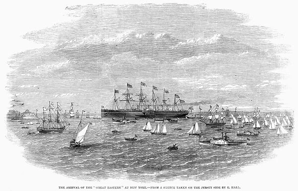 SHIP: GREAT EASTERN, 1860. The British iron steamship Great Eastern at New York Harber