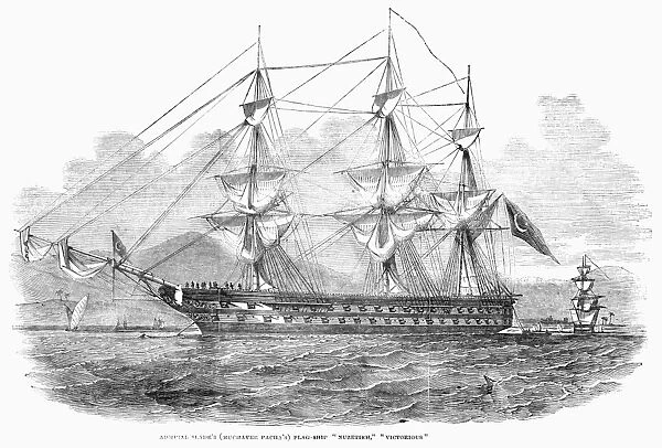 SHIP: NUZETIEH, 1854. The Nuzetieh (Victorious), flagship of Admiral Adolphus Slade