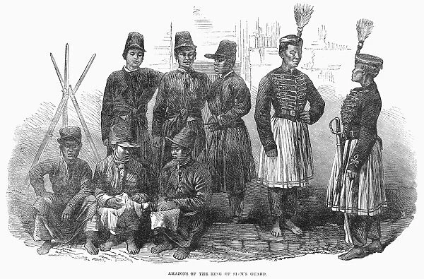 SIAMESE GUARD, 1866. Amazons of the King of Siams guard. Wood engraving, English, 1866