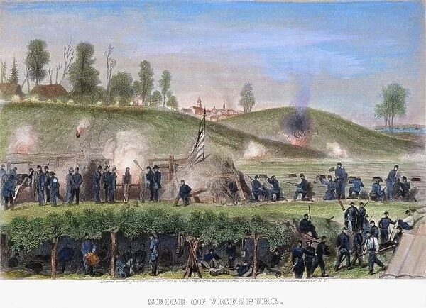 SIEGE OF VICKSBURG, 1863. The Siege of Vicksburg, Mississippi, 18 May to 4 July 1863: steel engraving, 1867