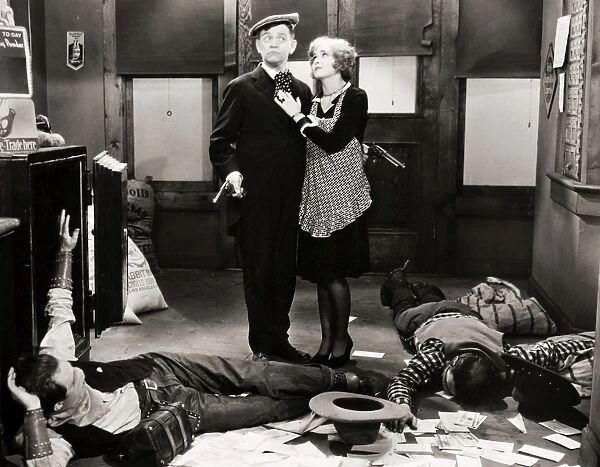 SILENT FILM STILL: HOLD UP. Lloyd Hamilton in a scene from a silent film