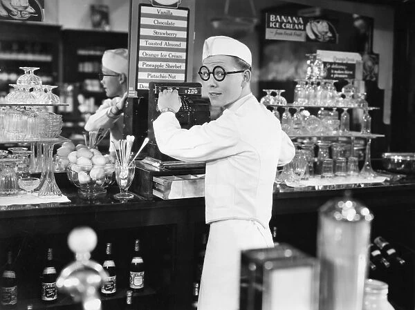 SILENT FILM STILL: STORES. American actor Kenneth Howell in a scene from a silent film