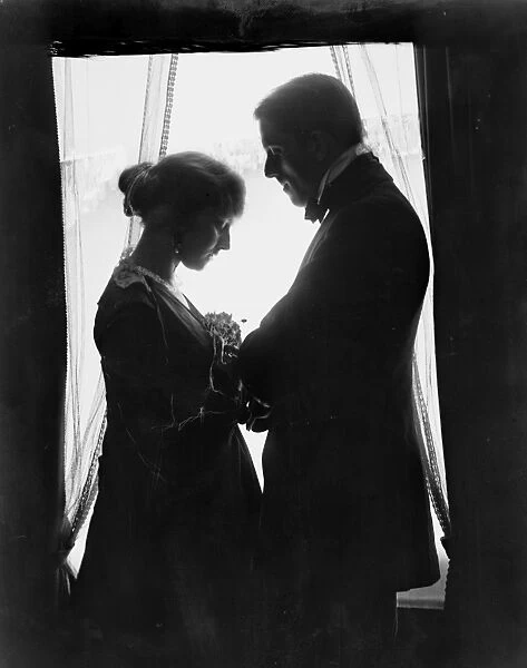 SILHOUETTE, c1915. John Murray Anderson and his wife Genevieve Lyon standing in silhouette