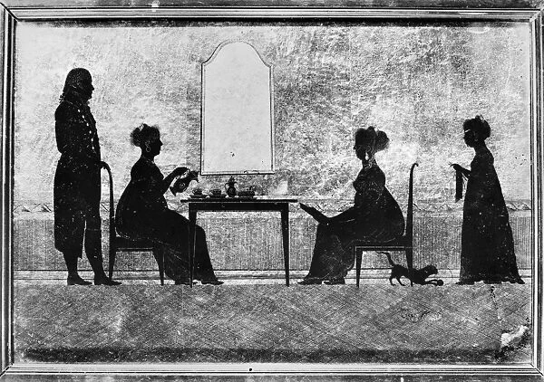 SILHOUETTE: DAILY LIFE. Coffee drinking scene