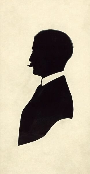 SILHOUETTE: MAN, c1910. Silhouette of a man. Cut paper silhouette by A. P. Shield, c1910