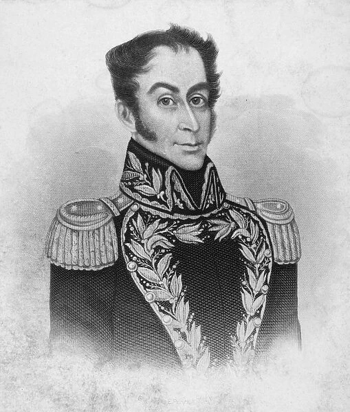 SIMON BOLIVAR (1783-1830). South American soldier, statesman and revolutionary leader. Steel engraving, 19th century