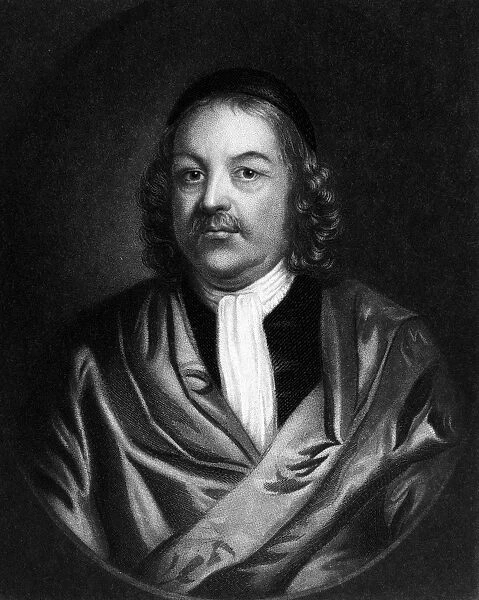 SIMON BRADSTREET (1603-1697). American politician. Mezzotint, 19th century, by H
